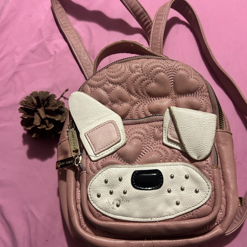 Cute Pink Dog Face Backpack